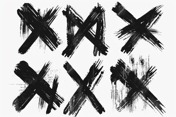 A collection of four crosses in black and white