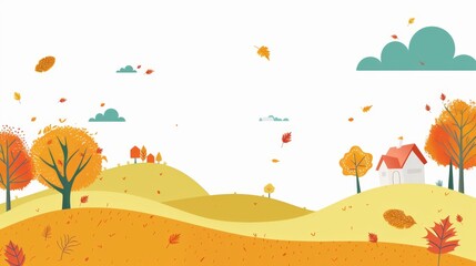 Scenery on the hillside in autumn