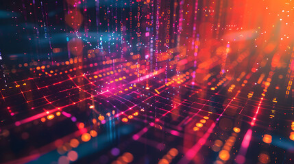 Fototapeta premium 3d rendered vibrant noisy pink and blue tech background,dark neon lighting texture technology vibrant overlay adjustment layer