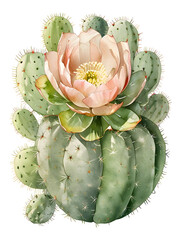 Obraz premium Cactus Watercolor Flower Plant Nature Art 