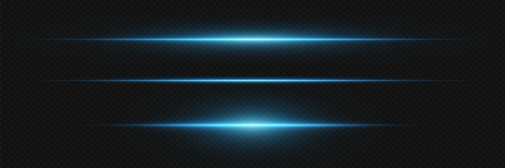 Magic neon lines of light. Blue glare of the beam.