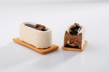 Lot of sugar. Sweet cakes on the white surface