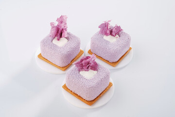 Quality product. Delicious cake against white background