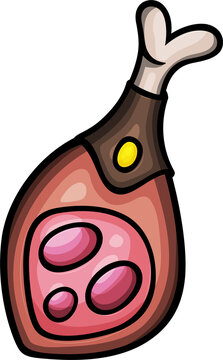 Naklejki Doodle cartoon funny jamon leg