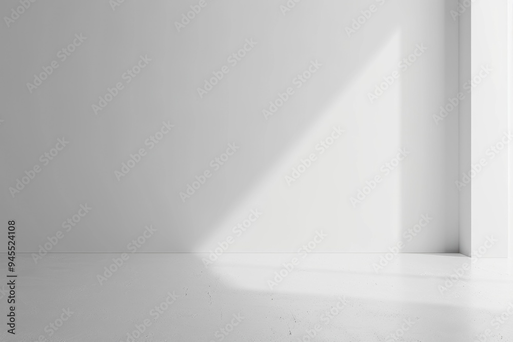 Aufkleber A simple room with a white wall and floor, suitable for use as a background or in minimalistic designs