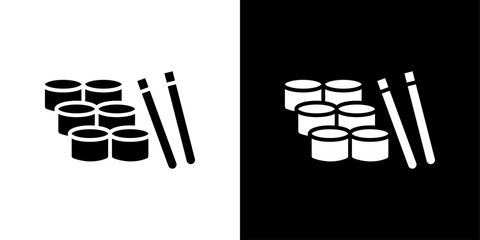 Maki sushi roll icon logo set vector