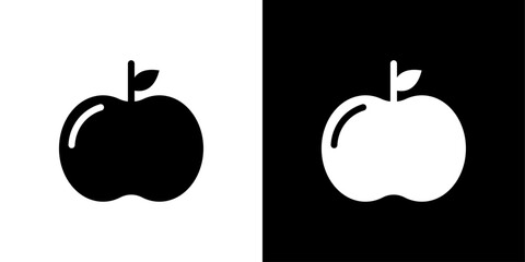 Red apple icon logo set vector