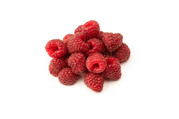 Tasty fresh raspberry isolated on a white background. Top view.