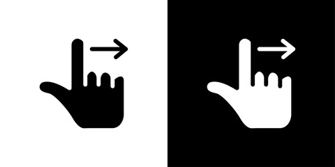 Swipe right icon logo set vector