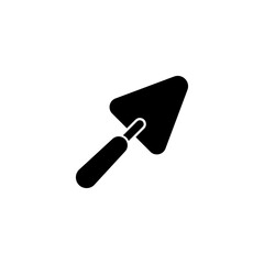 Black silhouette icon of a construction trowel.