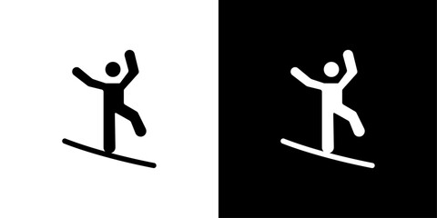 Tightrope walker icon logo set vector