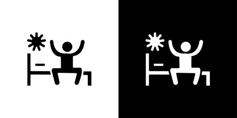 Wake up in the morning icon logo set vector