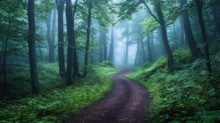 Fototapeta premium Misty Forest Path
