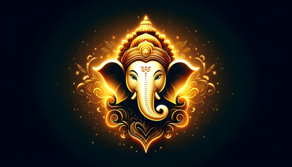 Lord Shree Ganesh face icon design for festival Background