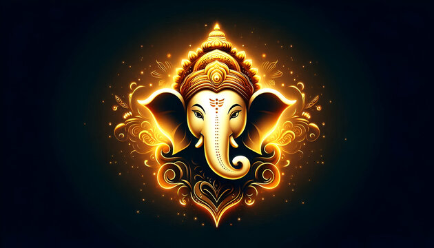Lord Shree Ganesh face icon design for festival Background