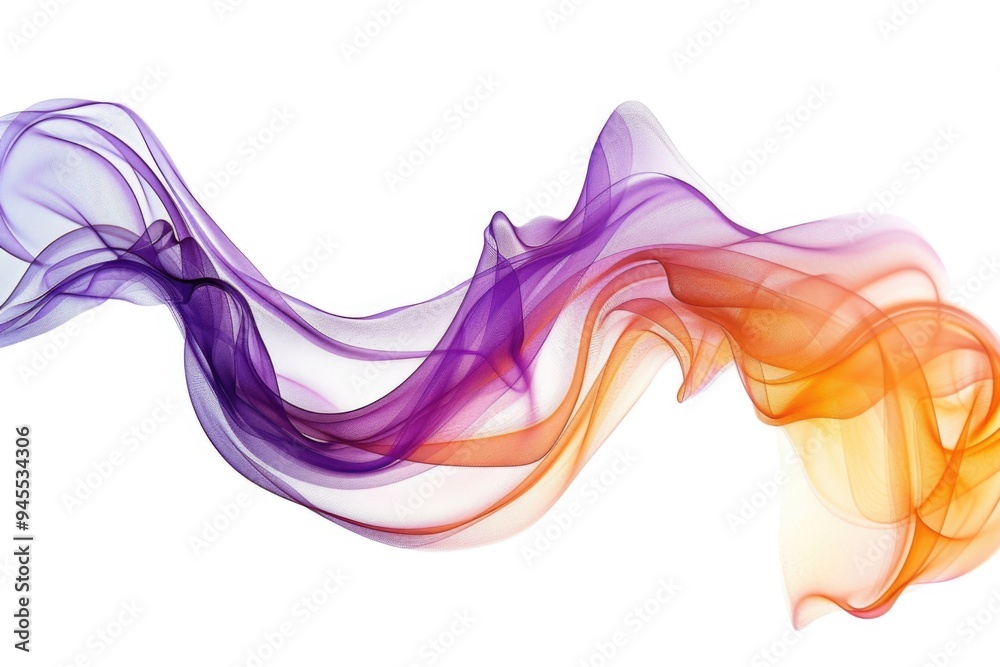 Poster a vibrant wave of colorful smoke on a white background, perfect for representing creativity or chaos