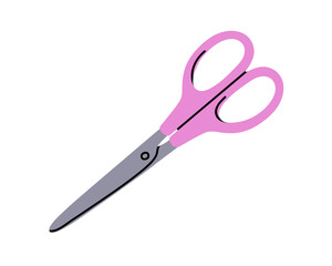 Scissors, metal tool for cutting. Shears, sharp blades, school instrument, stationery icon. Flat graphic vector illustration isolated on white background