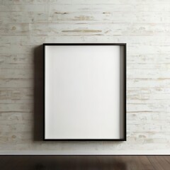 Minimalist frame mockup, a black frame against a textured, neutral wall. for poster, artwork or photography with a modern, rustic twist. poster mockup