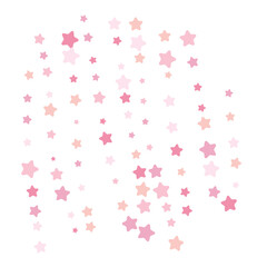 Pink vector confetti with stars, decoration for wedding banners or birthday card