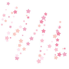Pink vector confetti with stars, decoration for wedding banners or birthday card. 