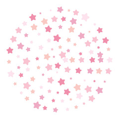 Pink vector confetti with stars, decoration for wedding banners or birthday card. 
