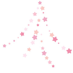 Pink vector confetti with stars, decoration for wedding banners or birthday card. 