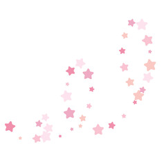 Pink vector confetti with stars, decoration for wedding banners or birthday card. 