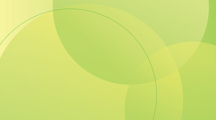 Abstract layer background with pastel intersecting green and yellow gradient circles for design