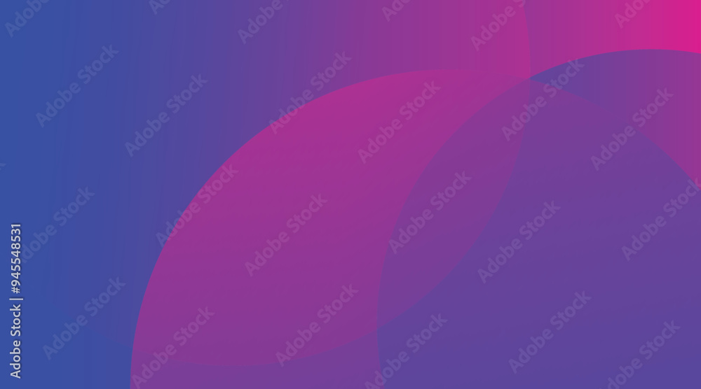 Wall mural abstract background with intersecting overlapping blue and purple circles for website and banner des