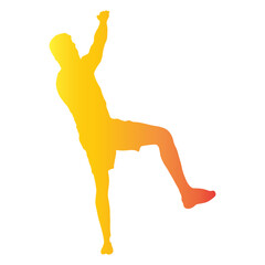 Sport Climbing Silhouette in Colorful Concept. Flat Vector Illustration.
