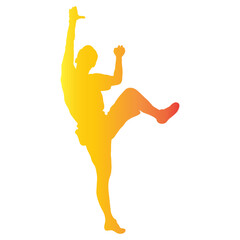 Sport Climbing Silhouette in Colorful Concept. Flat Vector Illustration.