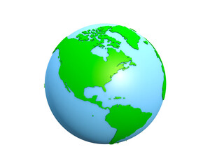 3d illustration of earth globe isolated