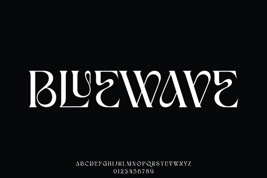 Elegant luxury curvy serif alphabet display font vector