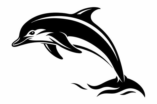 recommend clip art: Dolphin silhouette icon vector illustration