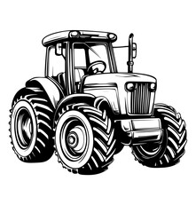 silhouette of a tractor illustration vector	