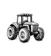 silhouette of a tractor illustration vector	