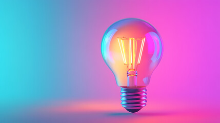 Abstract background with glowing light bulbs