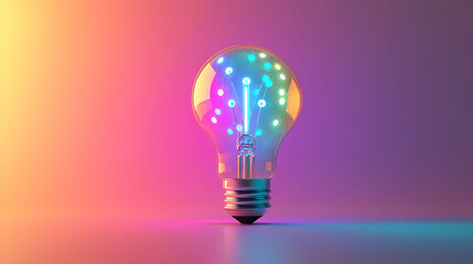 Abstract background with glowing light bulbs