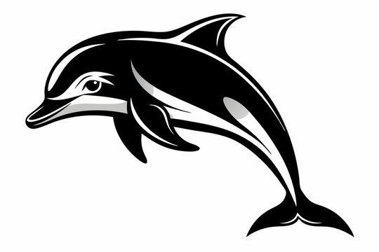 recommend clip art: Dolphin silhouette icon vector illustration