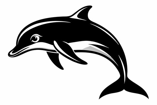 recommend clip art: Dolphin silhouette icon vector illustration