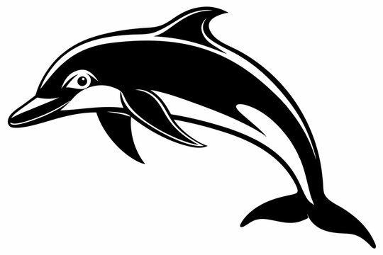 recommend clip art: Dolphin silhouette icon vector illustration