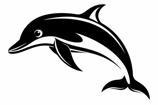 recommend clip art: Dolphin silhouette icon vector illustration