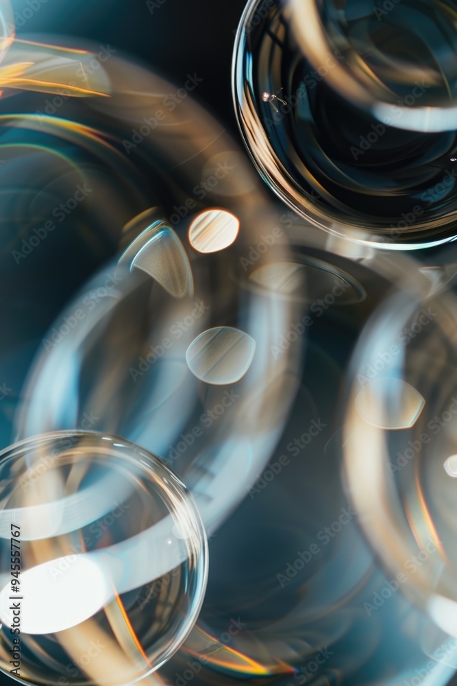 Aufkleber close-up view of multiple air bubbles, perfect for use in illustrations or designs related to scienc
