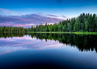 sunset over the lake