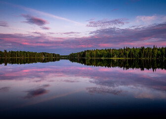 sunset over the lake