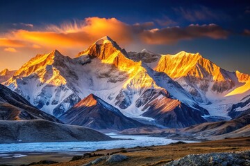 Snowcapped Cho Oyu Mountain Range