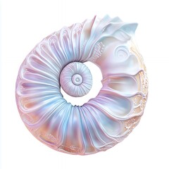A beautifully detailed, iridescent nautilus shell showcasing intricate patterns.
