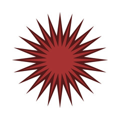 Zigzag Star Sunburst Explosion Red Icon