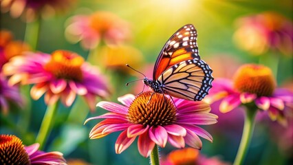 Butterfly resting on a vibrant flower, butterfly, flower, nature, colorful, beautiful, insect, wings, pollination, garden