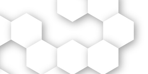 White fresh 3d blocks of hexagon with empty background AI vector format desktop wallpaper 